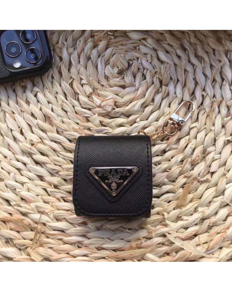 プラダ airpods pro3ケースブランドエアーポッズプロ2ケースprada airpods pro/3世代/2世代ケースフック付き持ち運び便利全面保護