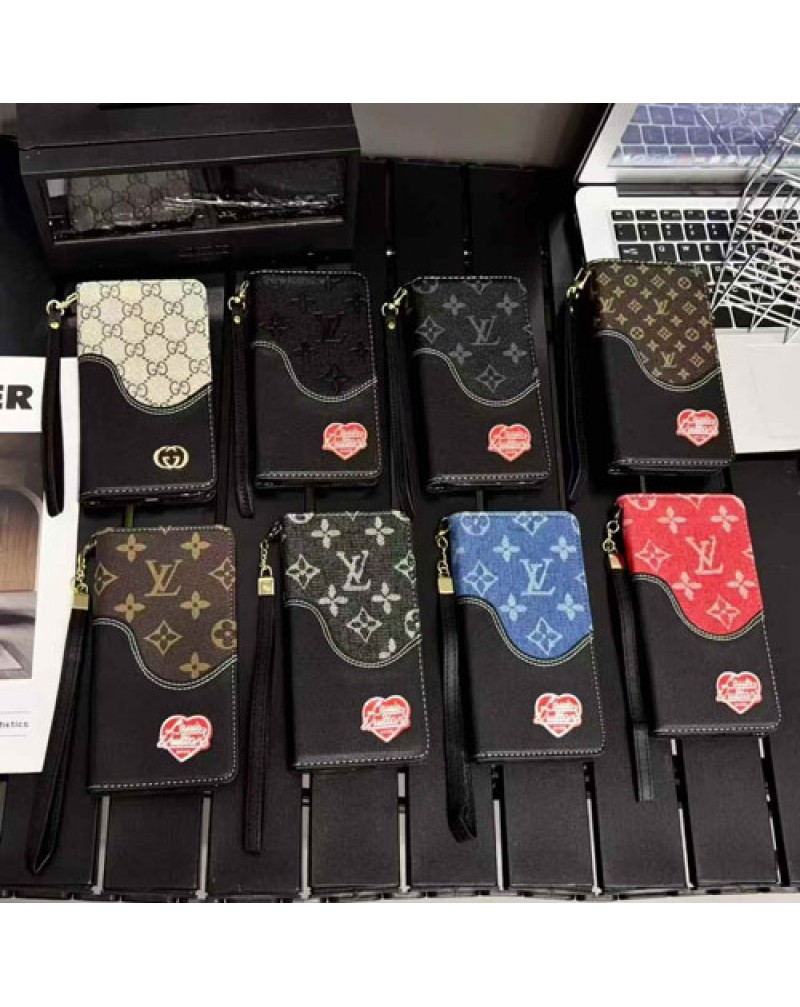 ルイヴィトン iphone18 pro maxケース手帳型アイフォン17プロケース vuitton iphone16 15 14 pro maxケースレザーストラップオシャレ混色爆人気新作