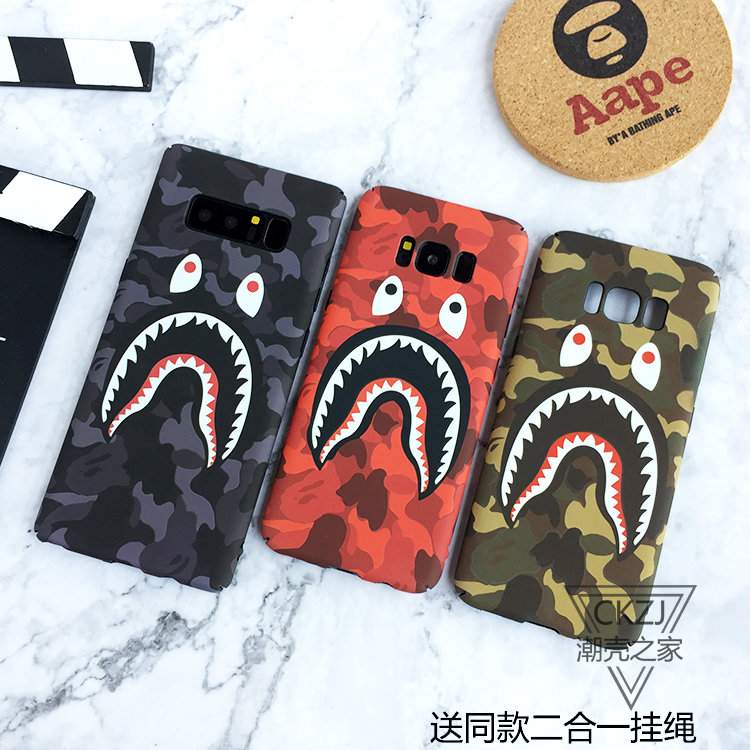 AAPE サメ Galaxy s9/s8 plusケース エーエイプ 潮流ブランド