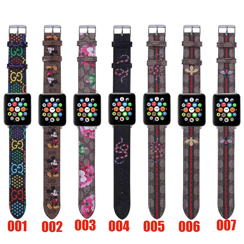 apple watch 7 6 5バンドグッチ花柄蛇ミッキー付き