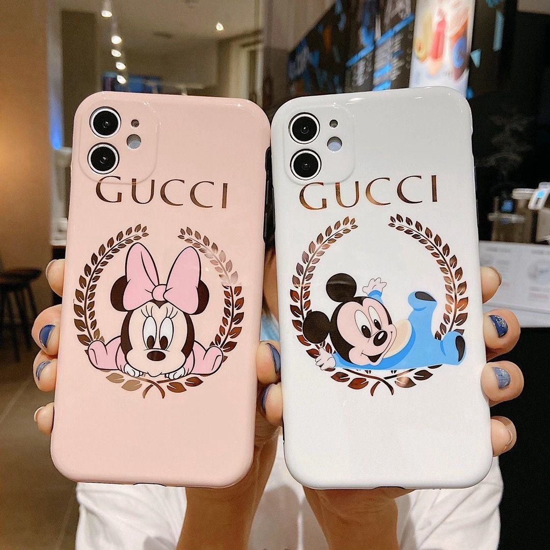 iphone 12/12 pro maxケース グッチミッキー付き