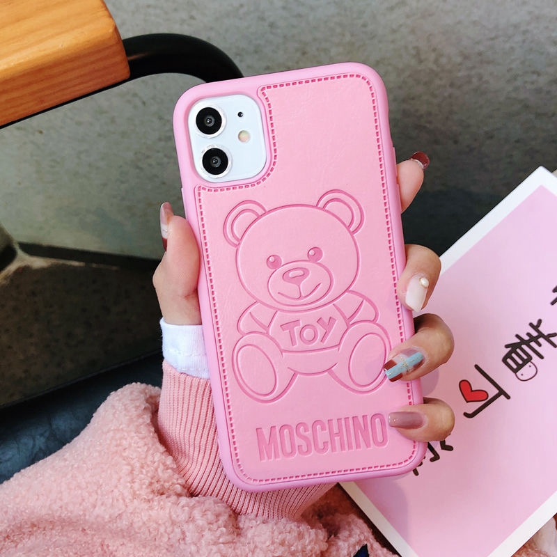 ブランドiphone11/11 pro maxケースモスキーノ可愛いクマ付き