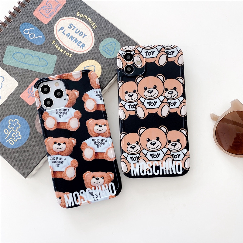 iphone12/12 pro maxケースモスキーノ可愛いクマ付き
