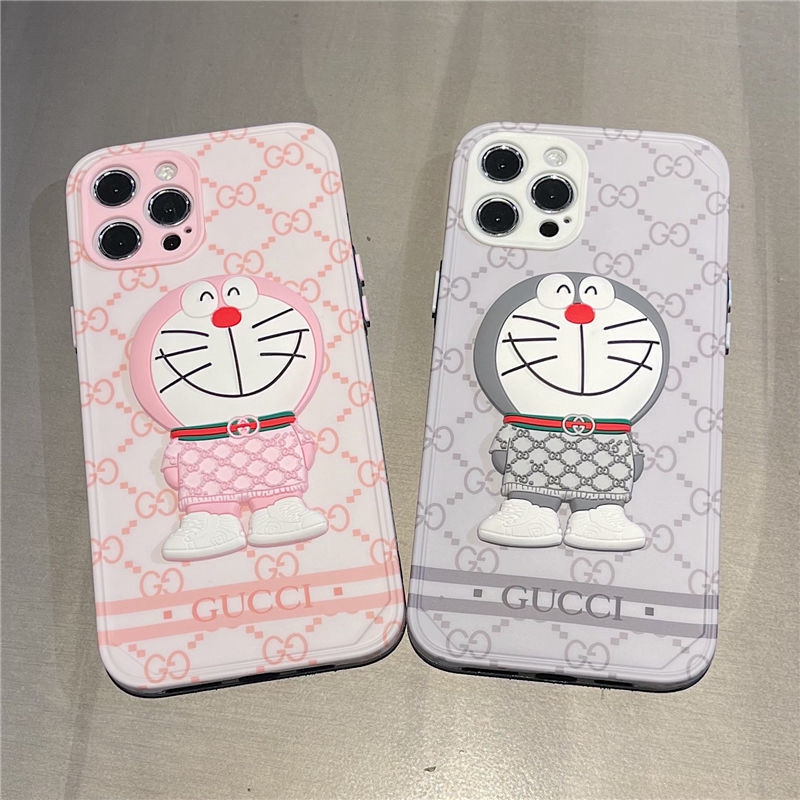 可愛い iphone12/11 pro maxケース グッチ ドラえもんコラボ