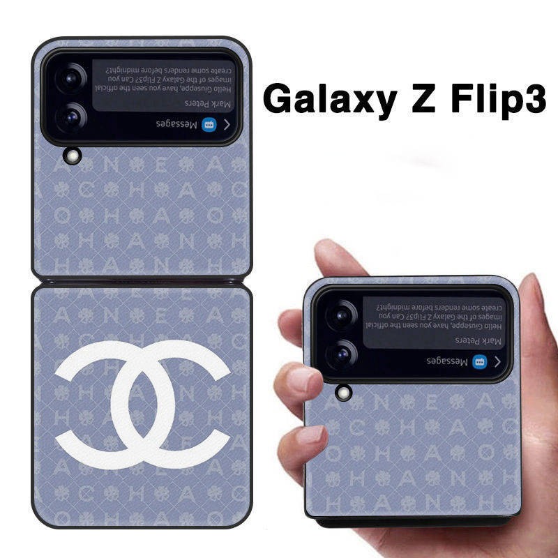 ブランド折畳みGalaxy z flipケース シャネル