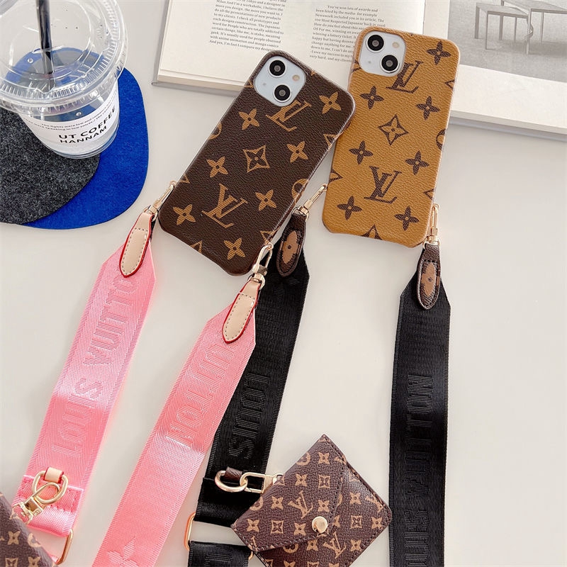 vuitton iphone11/11 pro maxカバーショルダースストラップポケット付き