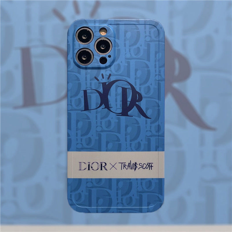 dior iphone13 pro maxジャケットケースお洒落ブルー