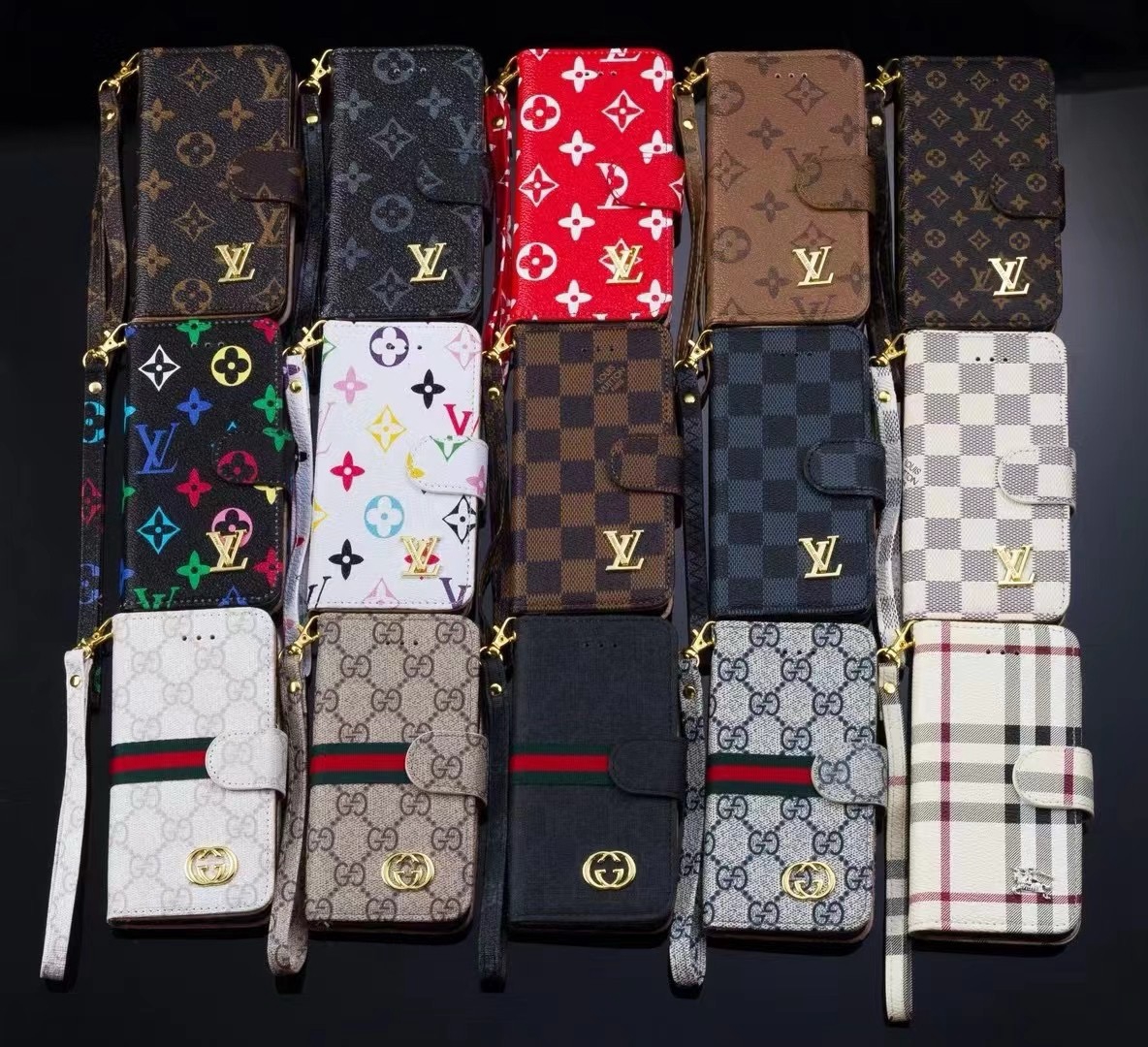 vuitton iphone15 pro maxケース手帳型ストラップ
