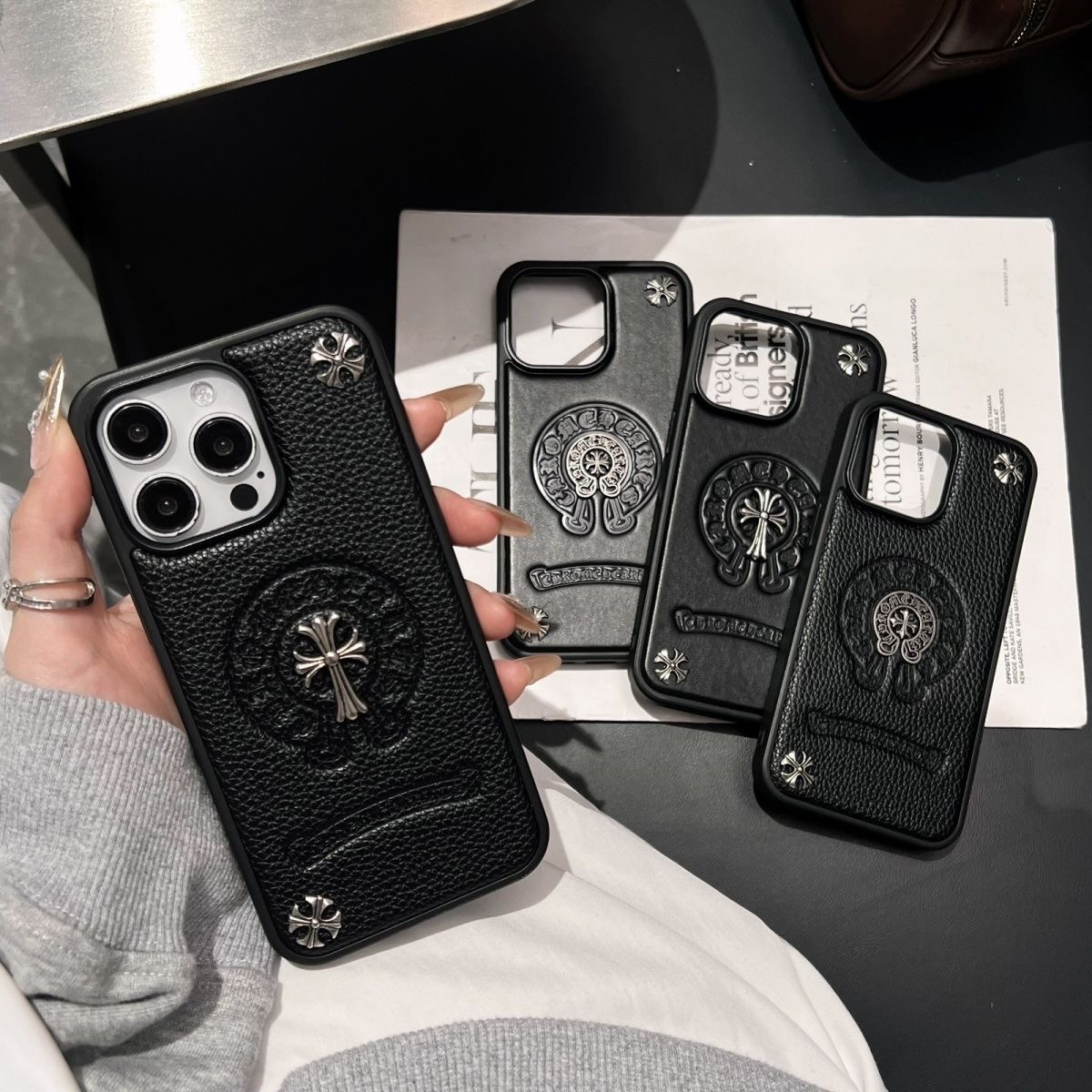 chrome hearts iphone16 proケース潮流個性