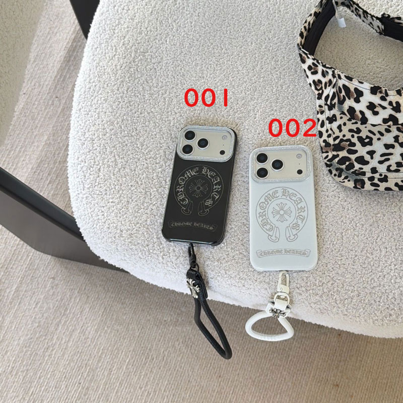 iphone17 pro max保護ケースクロムハーツストラップ付き